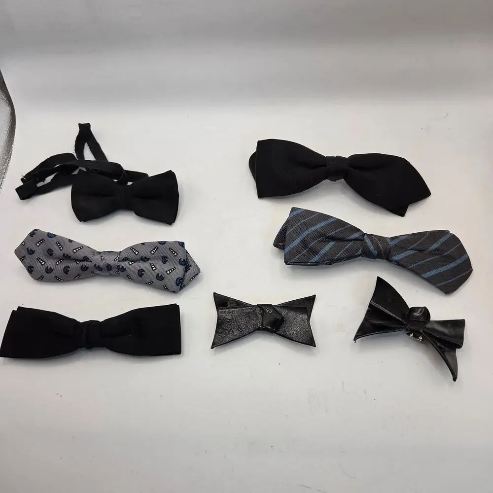 Vintage 1950s–70s Boys Clip-On Bow Tie Lot of 7 Royal Ormond Beau Clip
